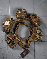 Военная тактическая разгрузка РПС YAKEDA с ремнем, тактический пояс с подсумками и стропами молле мультикам