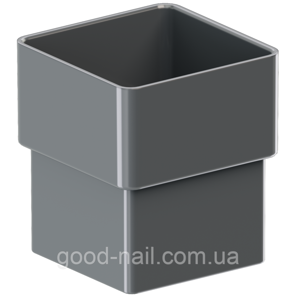 Муфта труби квадратної пластикової водостічної системи KROP 135\80мм, фото 1
