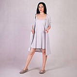 Комплект жіночий халат з нічною у пологовий для вагітних і годуючих "Застібка 1" Tiana Style розмір 46-48 Сірий, фото 2