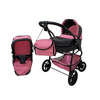 Коляска для кукол 2 в 1 Carrello Avanti 9662 PINK Розовая