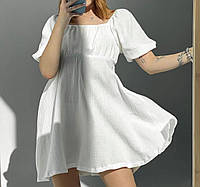 Потрясающее легкое платье с бантиком белый