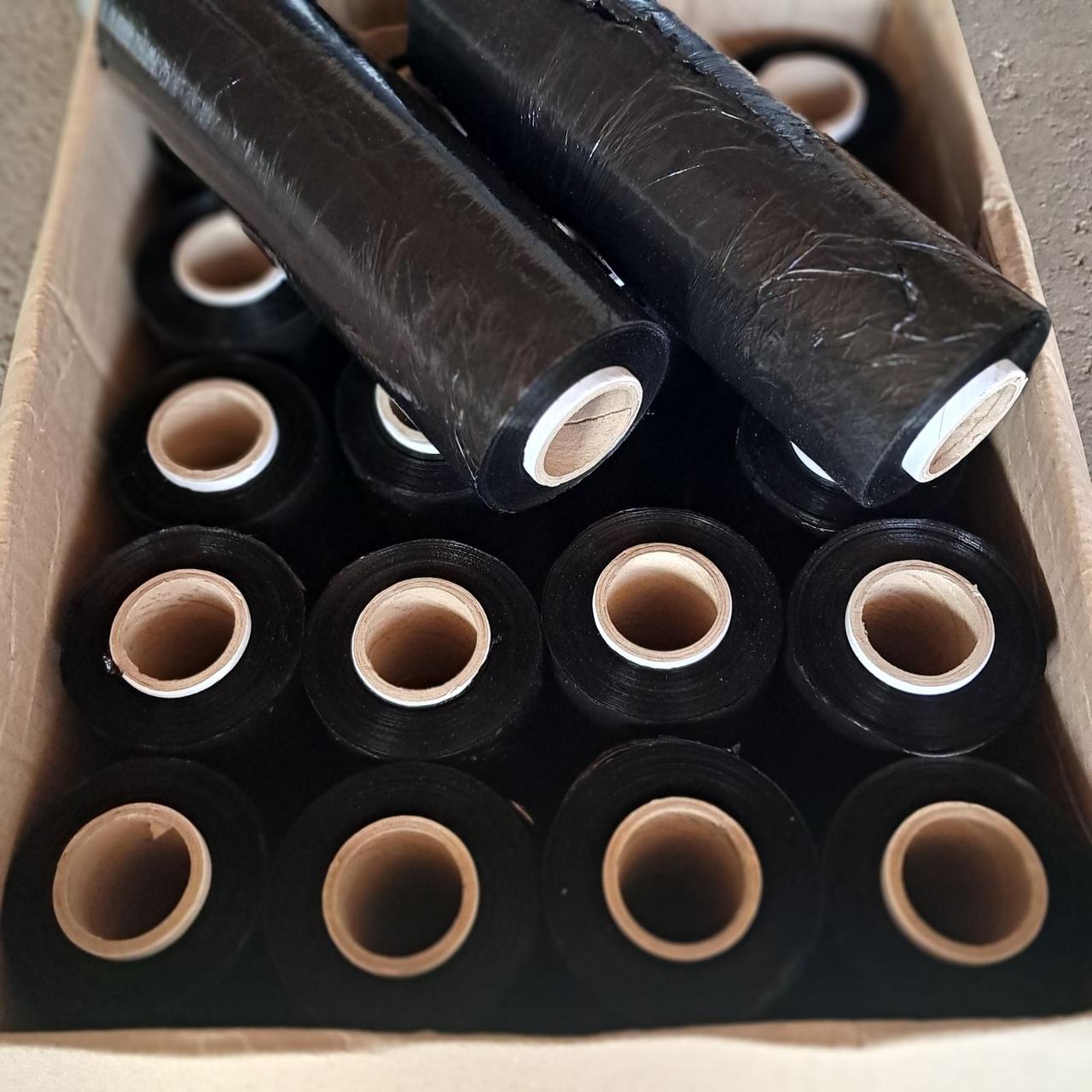 Стрейч пленка упаковочная 20 мкрн х 500мм х 2,0 кг черная Пленка для упаковки - фото 2 - id-p2179614822