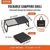 VEVOR BBQ Gills Гриль для вугілля складаний гриль настільний гриль 570 x 285 x 230 мм, несуча здатність 6 кг