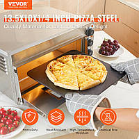 Сталева плита для піци VEVOR, 13,5 х 10 х 1/4, для духовки, камінь для випікання піци з вуглецевої сталі з