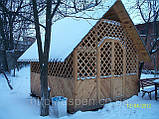 Бесідка дерев'яна з бруса шестикутна для дачі та саду, фото 2