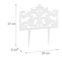 "Набір чавунних огорож з двома шипами для клумб, 37 x 36 x 2 см "