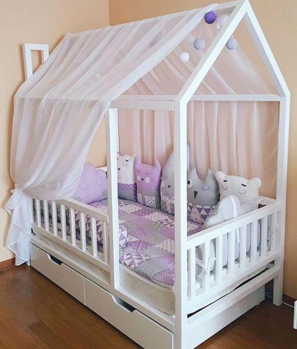Ліжко - дитячий будиночок з висувними ящиками