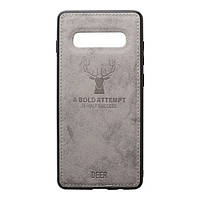 Чохол-накладка TOTO Deer Shell With Leather Effect Case для Samsung G975 Galaxy S10 Plus Dark Gray