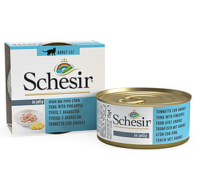 Schesir (Шезір) Tuna with Pineapple вологий корм в желе натуральні консерви для котів, (тунець з ананасом) 75гр