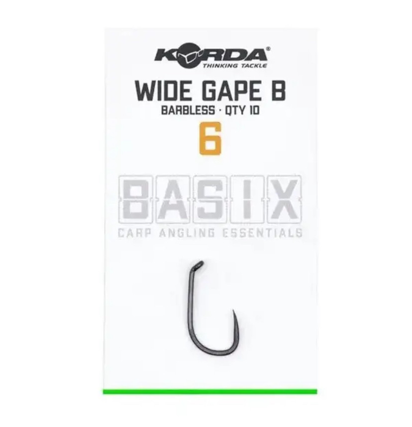 Коропоаі гачки безбороді Корда Basix Wide Gape Hook Barbless #6