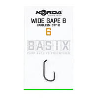 Коропоаі гачки безбороді Корда Basix Wide Gape Hook Barbless #6