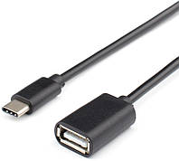 Дата-кабель Atcom 14716 0.1m USB (мама)  -  USB Type C (тато) Black