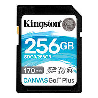 Карта памяті Kingston Canvas Go! Plus SDG3/256GB Black 256GB SD