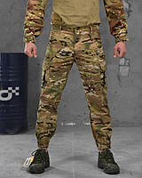 Брюки тактические рип-стоп цвет мультикам, военные штаны мужские зсу multicam с манжетами uk070
