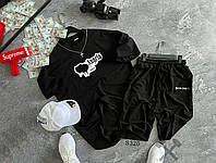Спортивний костюм Palm Angels чоловічий оверсайз футболка шорти літній весняний Палм Ангелс чорний