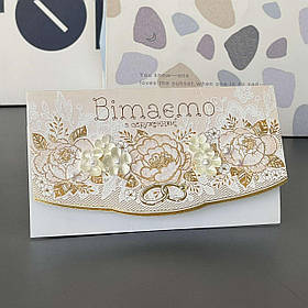 Конверт дизайнерський "Вітаємо з одруженням", весілля, малий КР-12