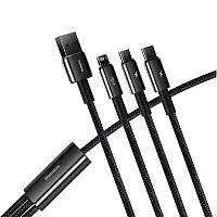 Дата-кабель Baseus CAMLTWJ-01 1.5m USB (тато) - Lightning/microUSB/USB Type C (тато) Black