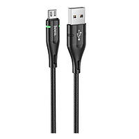 Дата-кабель Hoco Shadow U93 1.2m USB (тато) - microUSB (тато) Black