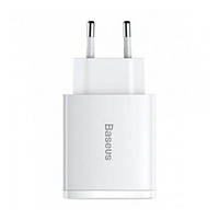 Адаптер питания для телефона Baseus Compact Quick Charger 2U + C White 30W EU
