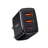 Адаптер питания для телефона Baseus CCXJ-E01 Black Compact Quick Charger 30W QC+ PD (1Type-C + 2USB)