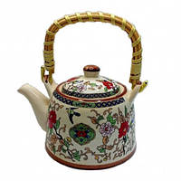 Чайник фарфоровый заварочный Helios "Азия ред" декорированный 600мл 2700