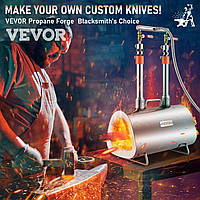 Пропанова піч для плавлення нержавіючої сталі VEVOR Propane Forge 2 пальника для ковальських ножів