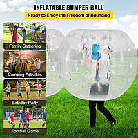 VEVOR 1,2-метровий надувний м'яч бампер вибивач м'яч надувний бампер м'яч прозорий 18 кг бульбашковий футбол