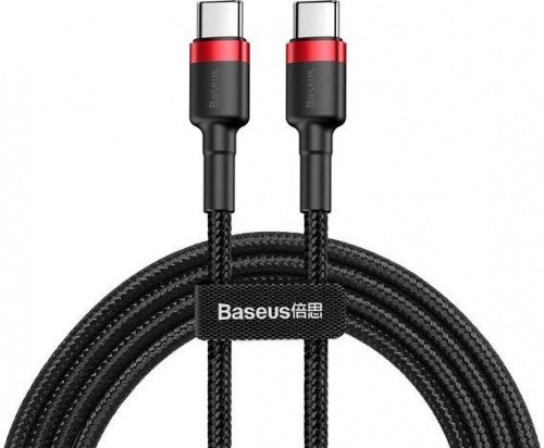 Кабель Baseus Cafule Type-C - Type-C 60W/1m (CATKLF-G91) (Black-Red)