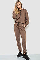 Спорт костюм жіночий однотонний, колір мокко, 182R011-1