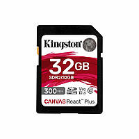 SDHC (UHS-II U3) Kingston Canvas React Plus 32Gb class 10 V90 (R-300MB/s) inc sux