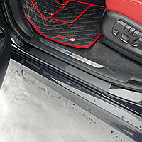 Накладки на внутренние пороги Peugeot 407 Sd 2004-2011г Карбон декор накладки порогов порогов