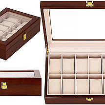 Скринька (органайзер) для зберігання годинника Springos 31.5 x 20 x 8 см HA1069 Poland, фото 2