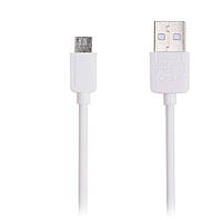 Кабель зарядный USB / micro-USB 0.3m круглий White (Оригинал с разборки) (БУ)