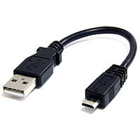 Кабель зарядный USB / micro-USB 0.2m круглый Black (Оригинал с разборки) (БУ)