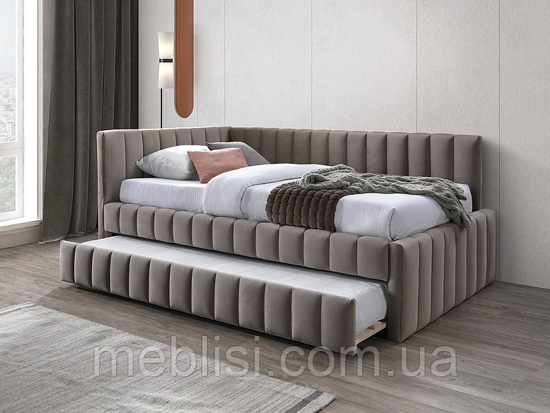 Ліжко 120 темно бежевий ALFIE VELVET 120X200 BL40  (Польша Signal)