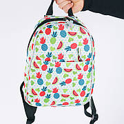 Рюкзак міні з принтом різнокольорові фрукти / Портфель для дівчаток / Рюкзак зі світловідбиваючими елементами