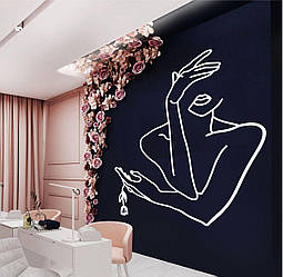 Трафарет для фарбування, Дівчина з квіткою, одноразовий з самоклеючої плівки 115 х 95 см