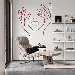 Трафарет для фарбування, Обличчя дівчини, одноразовий з самоклеючої плівки 100 х 95 см