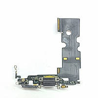 Шлейф Apple iPhone 8 с коннектором зарядки и компонентами (Оригинал с разборки) Black (БУ)