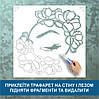 Трафарет для фарбування, Обличчя дівчини, одноразовий з самоклеючої плівки 115 х 115 см, фото 5