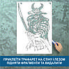 Трафарет для фарбування, Самурай, одноразовий з самоклеючої плівки 145 х 95 см, фото 6