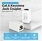 З'єднувач кручений пари патч-корду RJ45 Vention Keystone Jack Coupler (Cat.6, 1шт/уп, FTP). White, фото 2