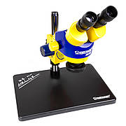 Мікроскоп MECHANIC MC75S-B3 бінокулярний (збільшення 7x-45x/WF10X/20) жовто-синій