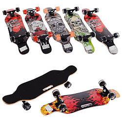 32024 Скейт колеса світні, PU d = 6 см, 6 шарів канадського клена, підшипники ABEC-9, дошка = 80 см.