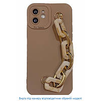 Чехол-накладка Infinity Glamour Marble Wrist Bracket для iPhone 12 Pro Coffee