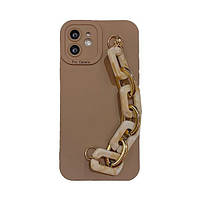 Чехол-накладка Infinity Glamour Marble Wrist Bracket для iPhone 11 Coffee