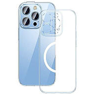 Чехол-накладка Baseus Crystal Magnetic для iPhone 14 Plus Transparent + защитное стекло на экран