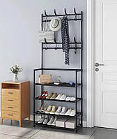 Полка для обуви и одежды New Simple floor clothes rack (60*29,5*154) (металл) RD-7 Черная