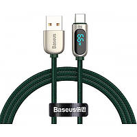 Дата-кабель Baseus Display Fast Charging CASX020006 USB (тато) Type-C (тато) 1m Green 66W