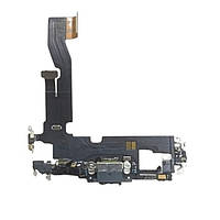 Шлейф Apple iPhone 12 /12 Pro с коннектором зарядки и компонентами Black / Blue (Оригинал с разборки) (БУ)